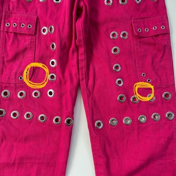 Urban Outfitters BDG Maxo Grommet Cargo Jean in Pink Denim Y2K Size 28 - Picture 9 of 12